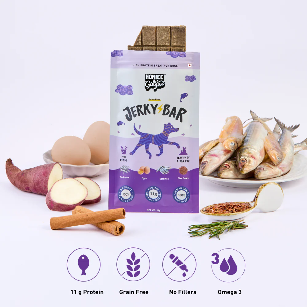 Homiee & Ginger Grain Free Fish Jerky Bar Dog Treats - Image 3