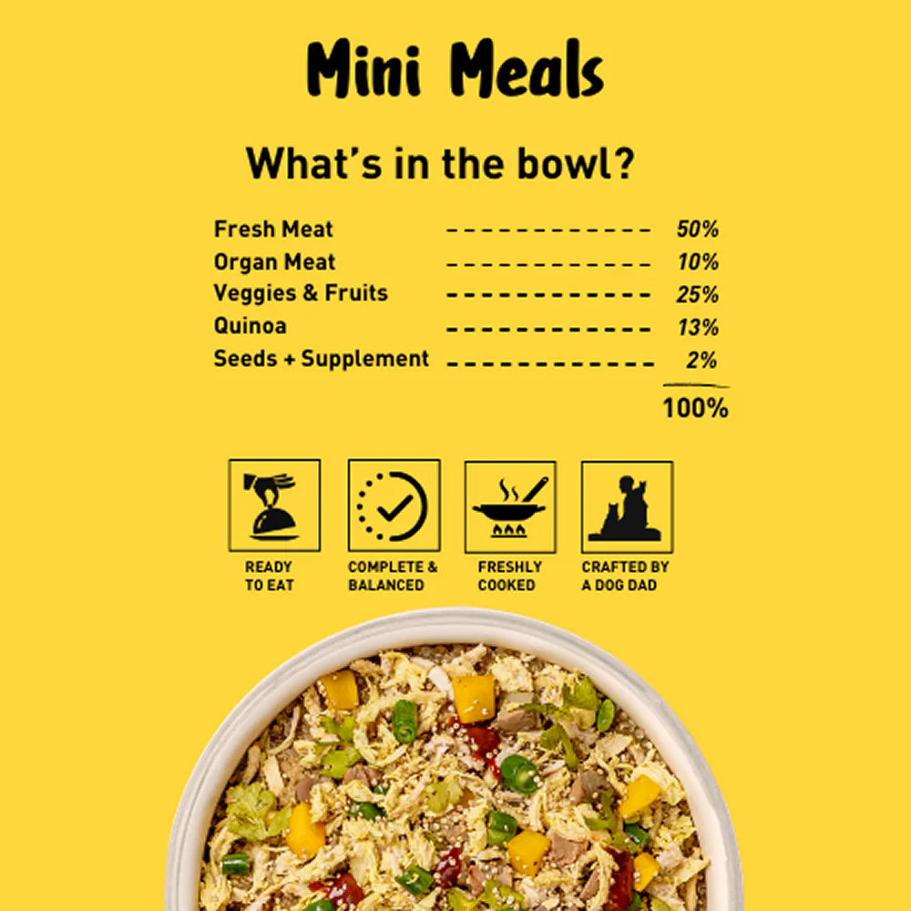 Homiee & Ginger Grain Free Mini Meals Chicken & Sweet Potato, Chicken & Quinoa and Chicken & Barley Fresh Food for Dogs Combo - Image 11