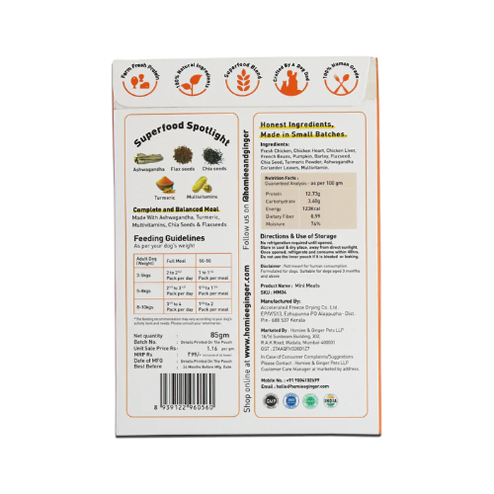 Homiee & Ginger Grain Free Mini Meals Surf & Turf, Fish Feista, Chicken & Barley Food for Dogs Combo - Image 12
