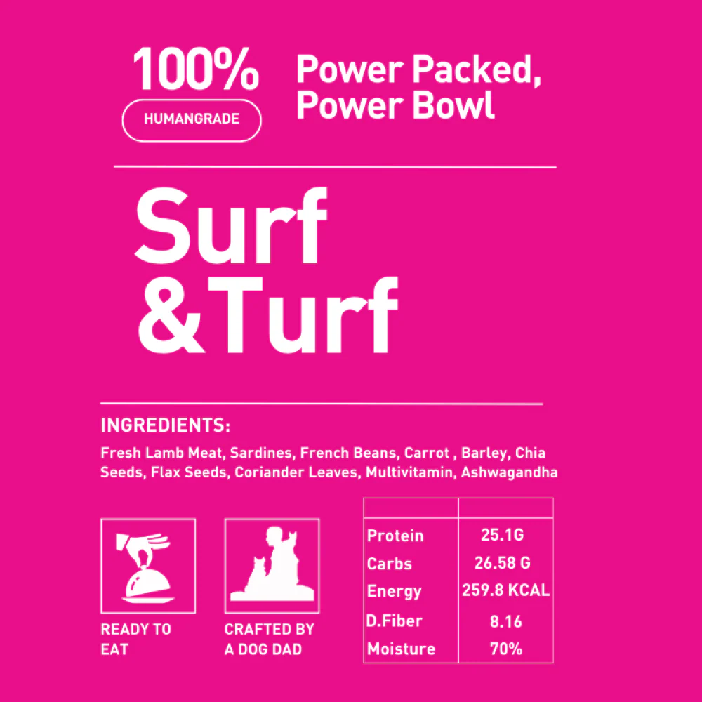 Homiee & Ginger Power Bowl Surf & Turf, Fish Fiesta and Chicken & Barley Fresh Food for Dogs Combo - Image 7