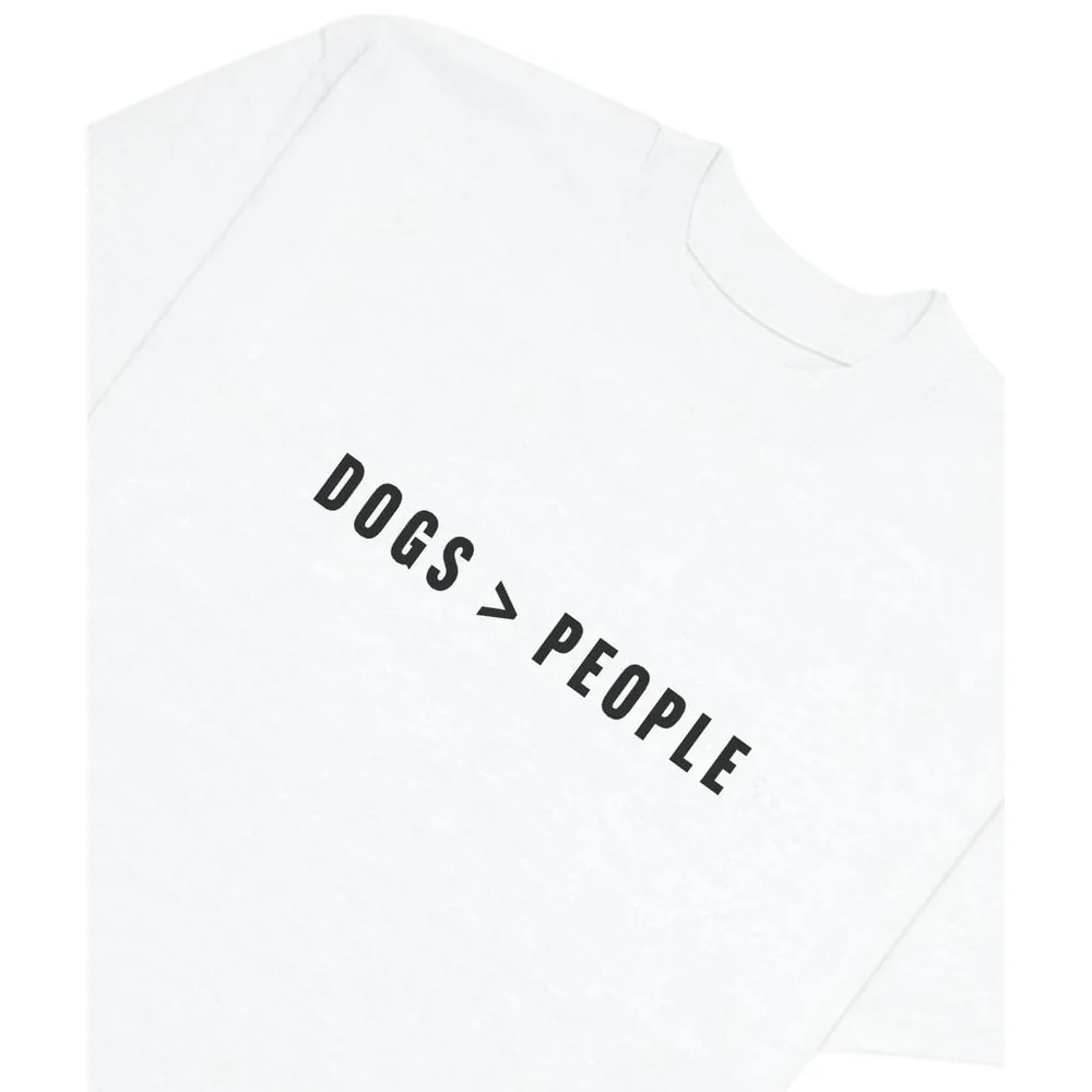 Hoomans Dogs > People Oversized T Shirt for Men and Women (White) - Image 3