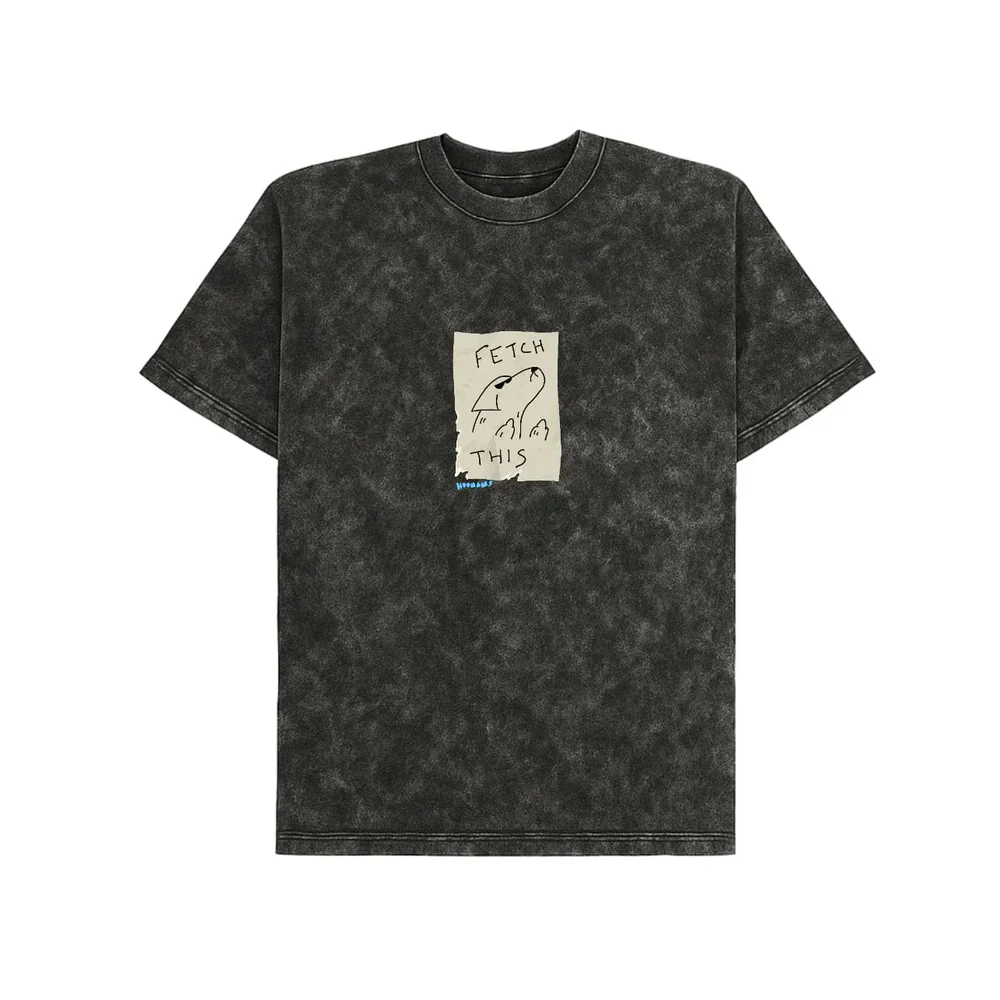 Hoomans Fetch This 2.0 Acid Wash Tshirt for Men and Women (Black) - Image 4