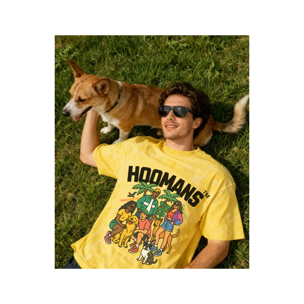 Hoomans Good Company Tye Dye T-Shirt for Men and Women (Yellow) - Image 3