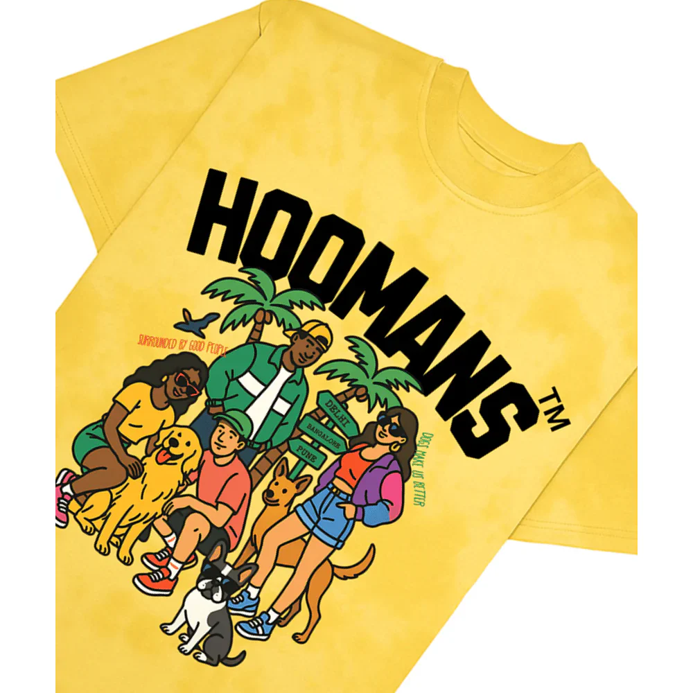 Hoomans Good Company Tye Dye T-Shirt for Men and Women (Yellow) - Image 4