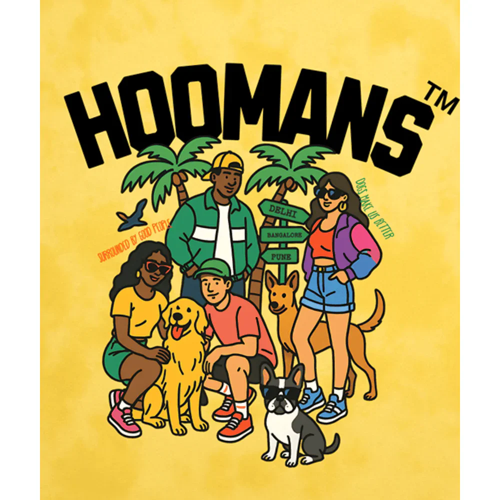 Hoomans Good Company Tye Dye T-Shirt for Men and Women (Yellow) - Image 5
