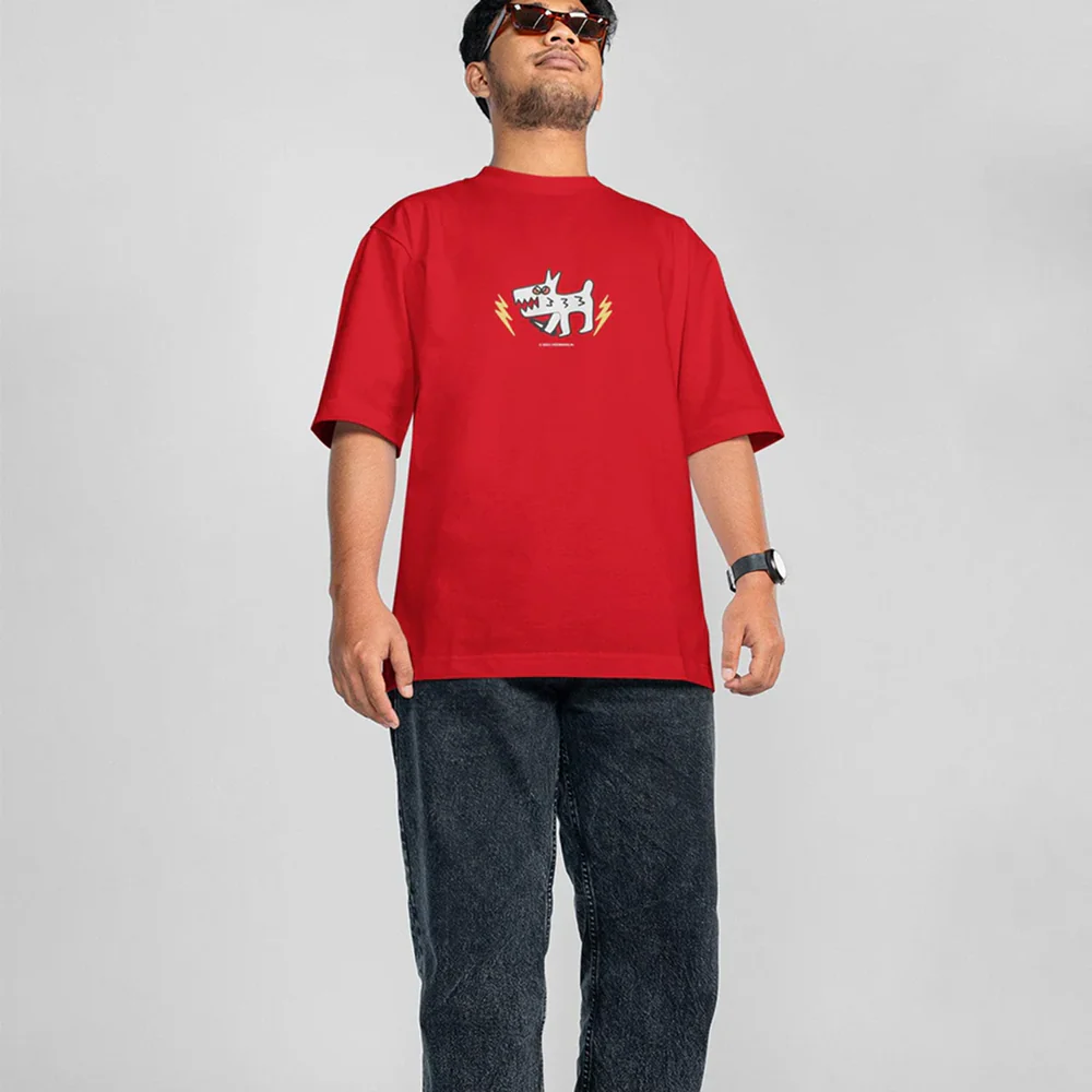 Hoomans Nice Doggo T Shirt for Men and Women (Red) - Image 4
