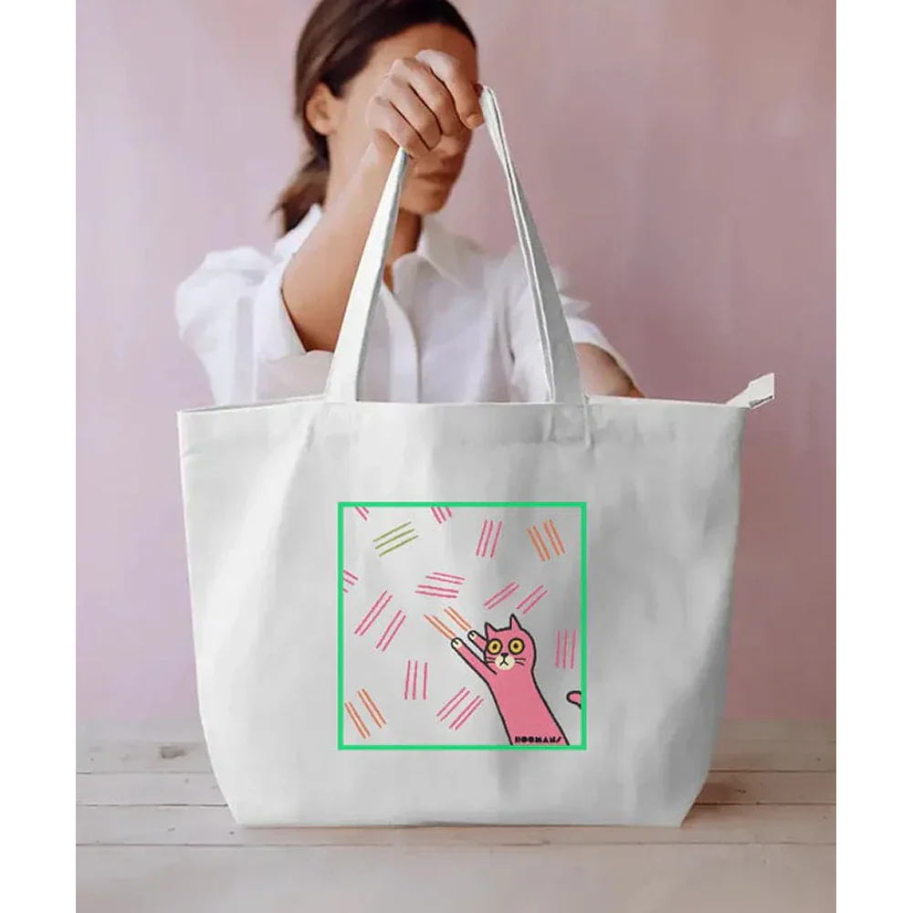 Hoomans Scratch Attack Tote Bag for Women (White)
