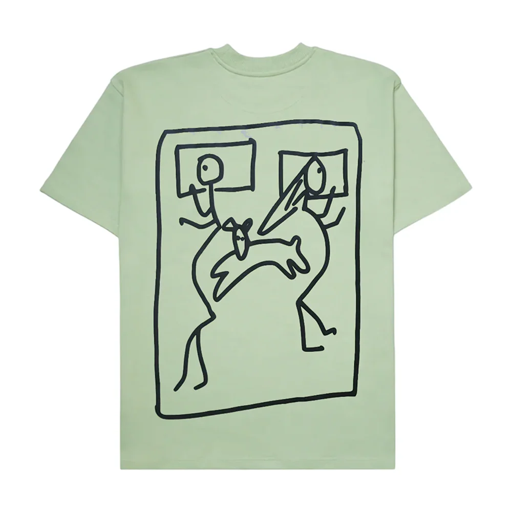 Hoomans Snuggle Sandwich T Shirt for Men and Women (Jade Green) - Image 3