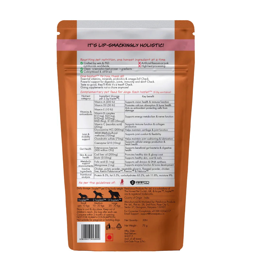 Hope All in One Chicken Flavoured Vitamins & Joint Support Supplement for Dogs - Image 7