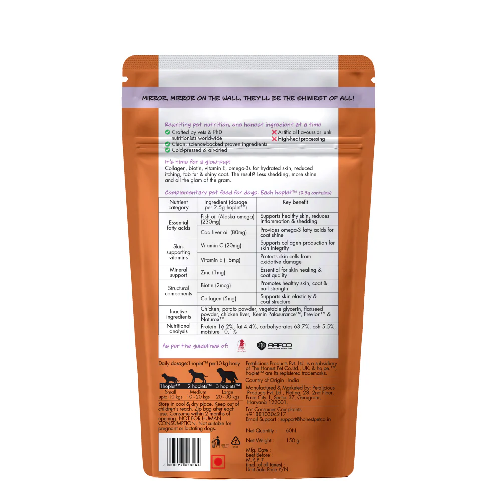 Hope Chicken Flavoured Skin+Coat Supplement for Dogs - Image 7
