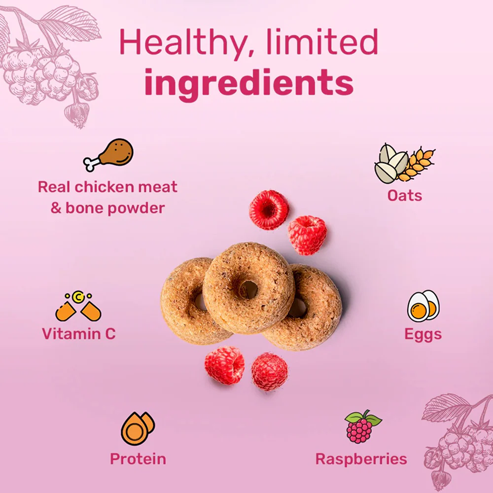HUFT Berry Bites Gluten Free Real Chicken & Raspberries Dog Treats - Image 2