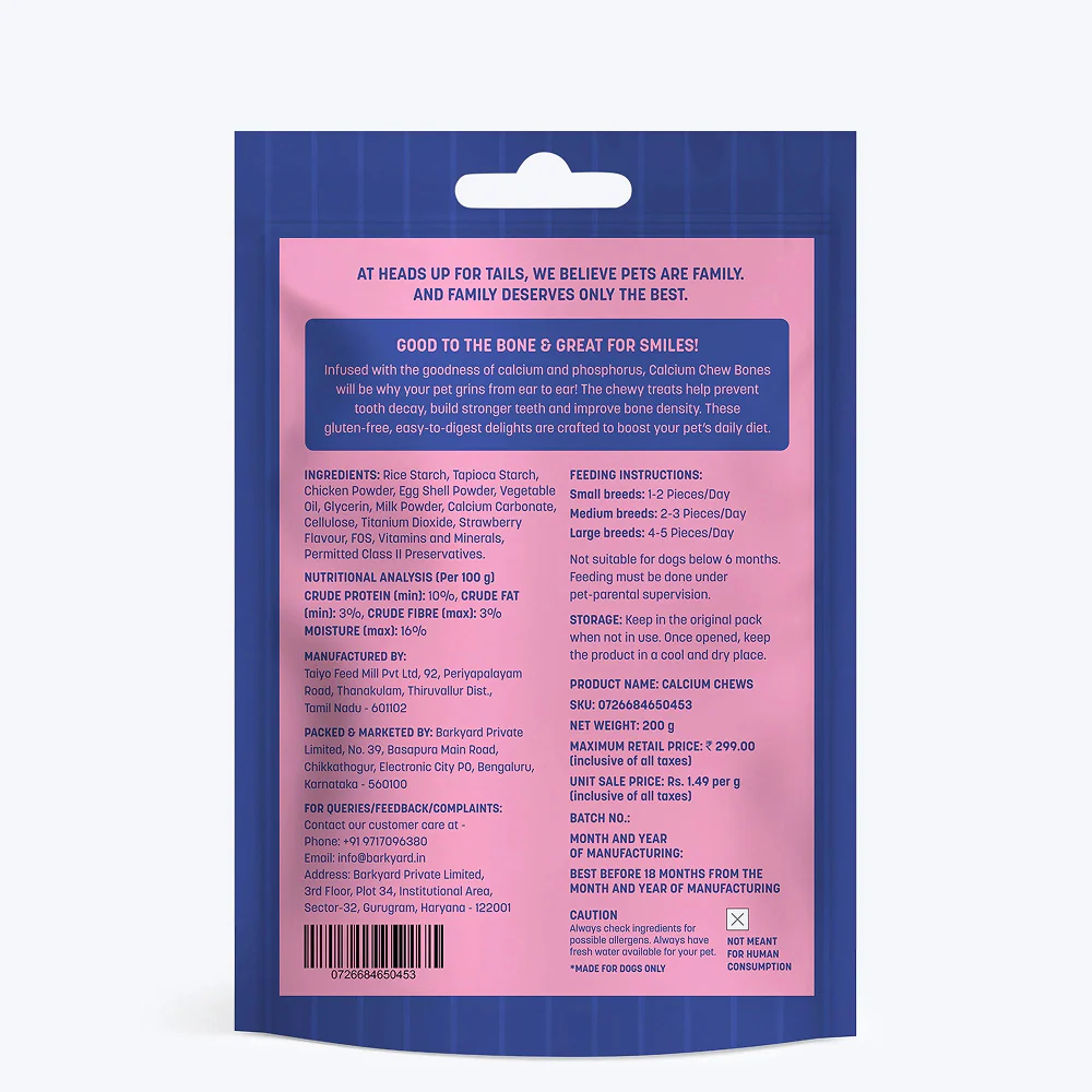 HUFT Gluten Free Bite Sized Calcium Strawberry Bone Chew Dog Treats - Image 7