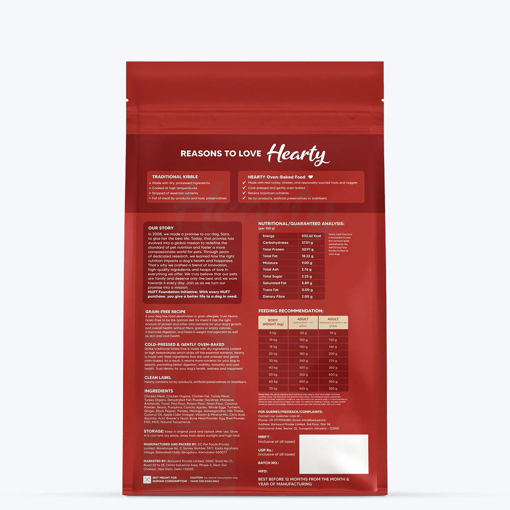 HUFT Hearty Oven Baked Grain Free Turkey, Fish & Chicken with Superfood Adult Dog Dry Food - Image 11