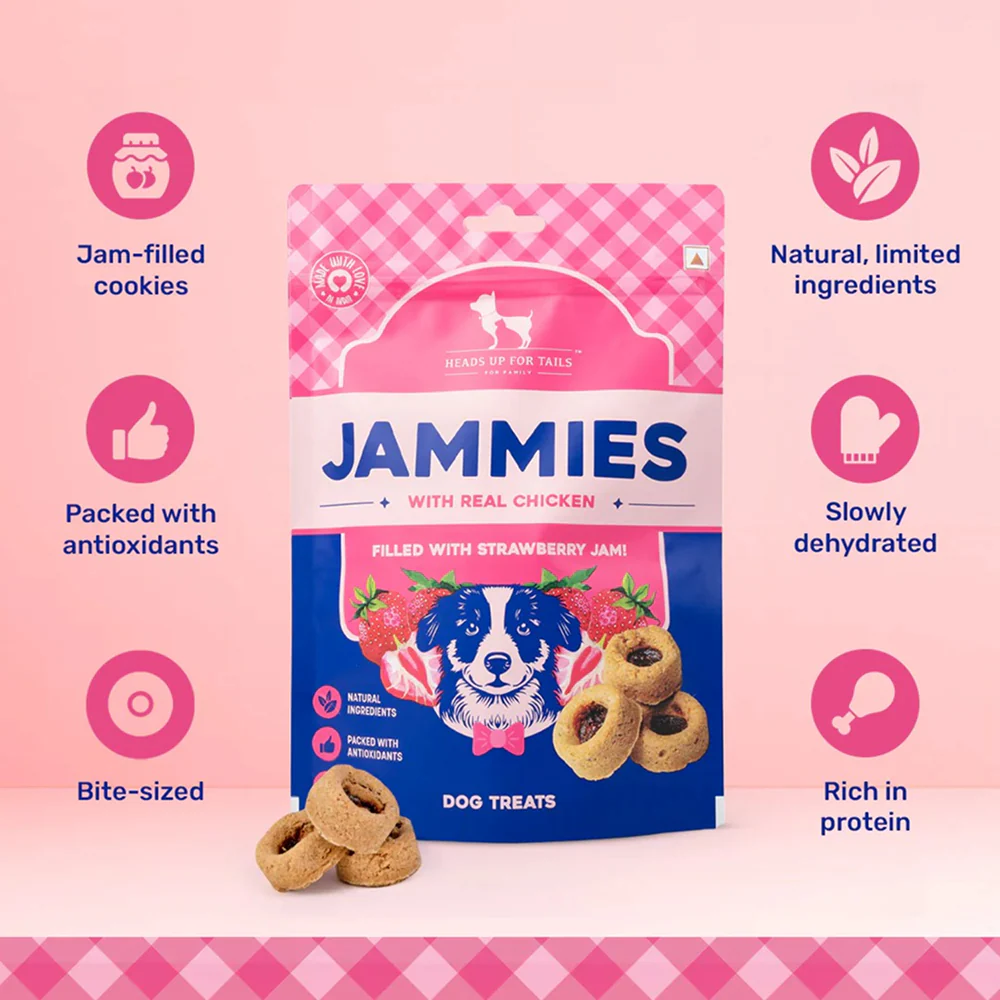 HUFT Jammies with Real Chicken Filled with Strawberry Jam Dog Treats - Image 2