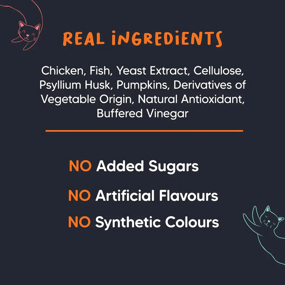 HUFT Meowsi Grain Free Chicken, Fish & Psyllium Husk Power Bites Cat Treats - Image 3
