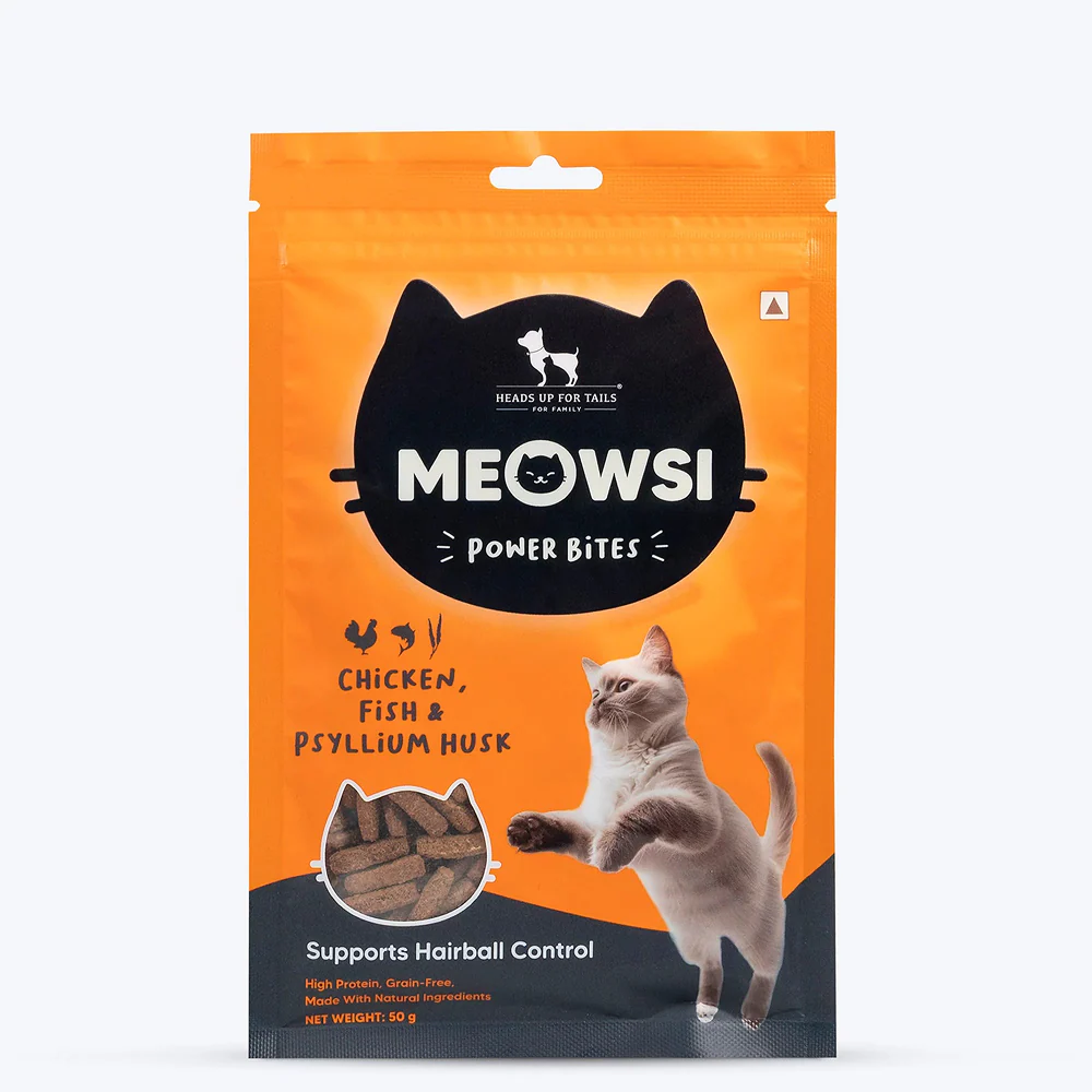 HUFT Meowsi Grain Free Chicken, Fish & Psyllium Husk Power Bites Cat Treats - Image 8