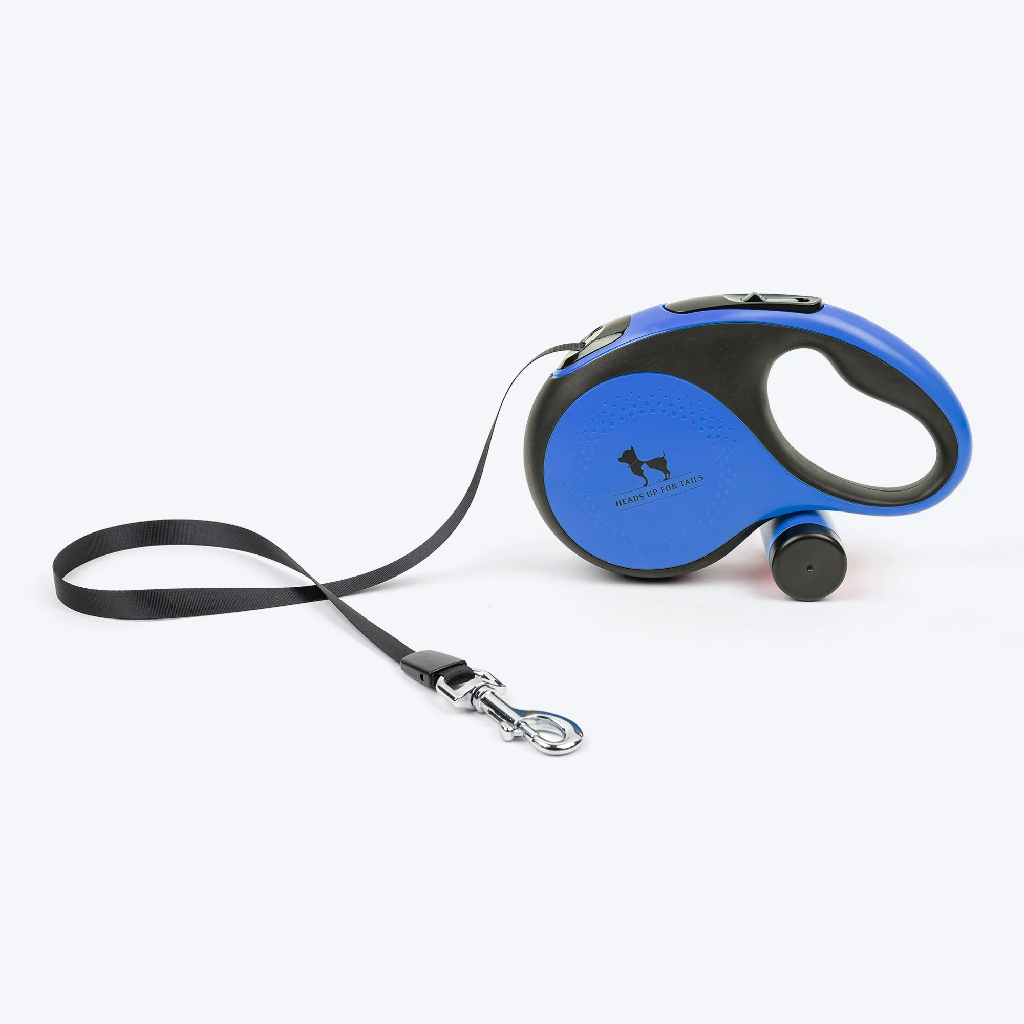 HUFT Retractable Leash With Poop Bag Dispenser for Dogs (Blue)