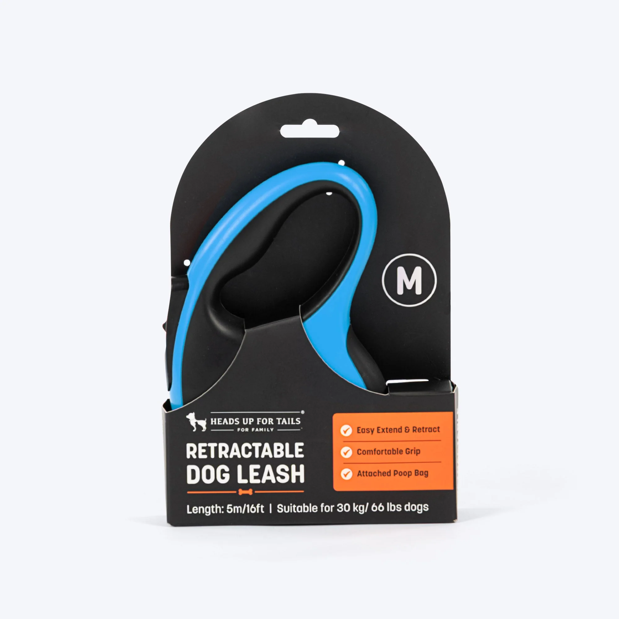 HUFT Retractable Leash With Poop Bag Dispenser for Dogs (Blue) - Image 10