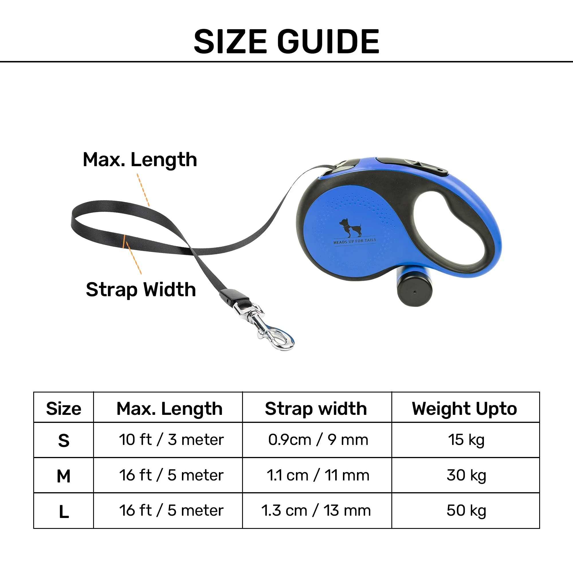 HUFT Retractable Leash With Poop Bag Dispenser for Dogs (Blue) - Image 13