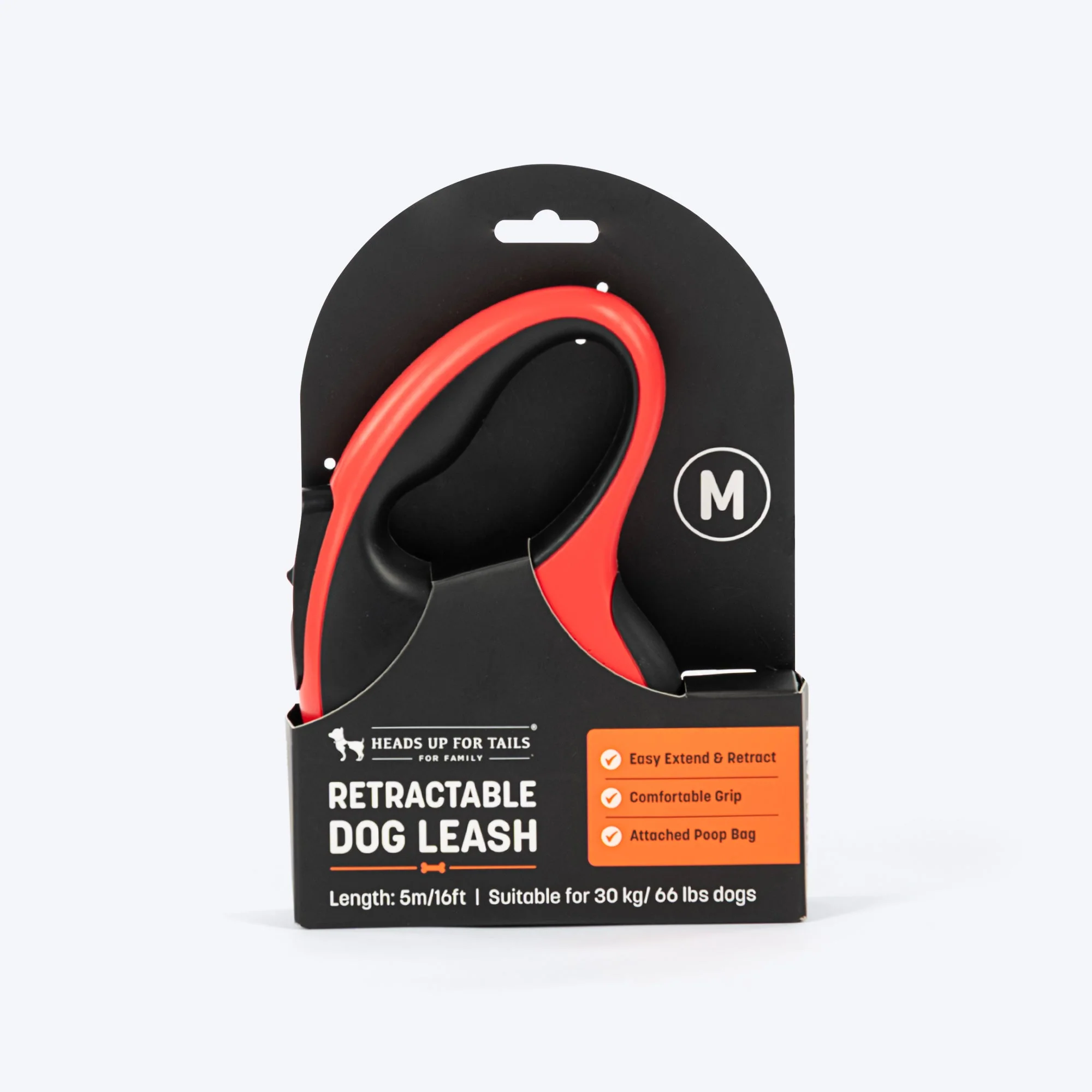 HUFT Retractable Leash With Poop Bag Dispenser for Dogs (Red) - Image 10