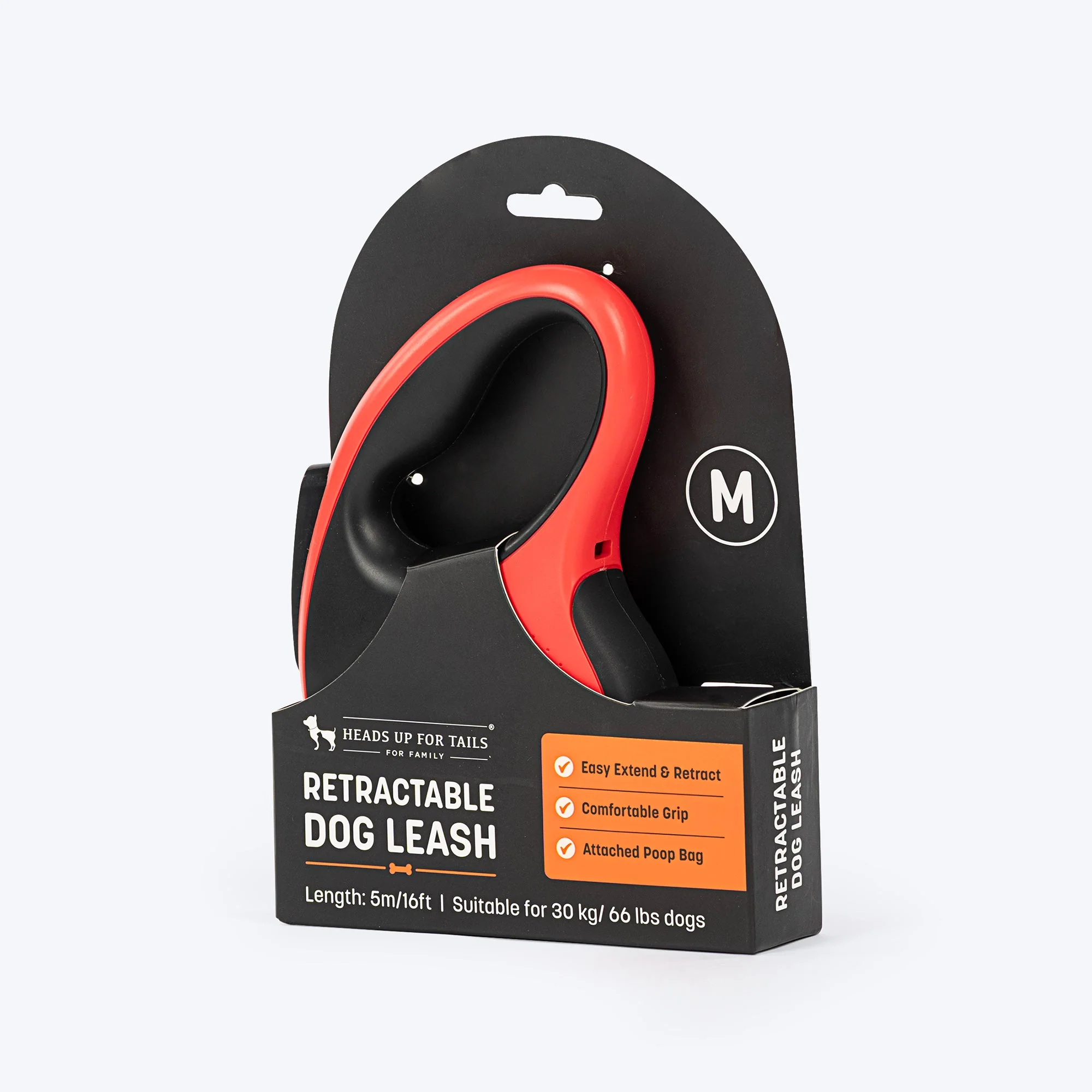 HUFT Retractable Leash With Poop Bag Dispenser for Dogs (Red) - Image 11