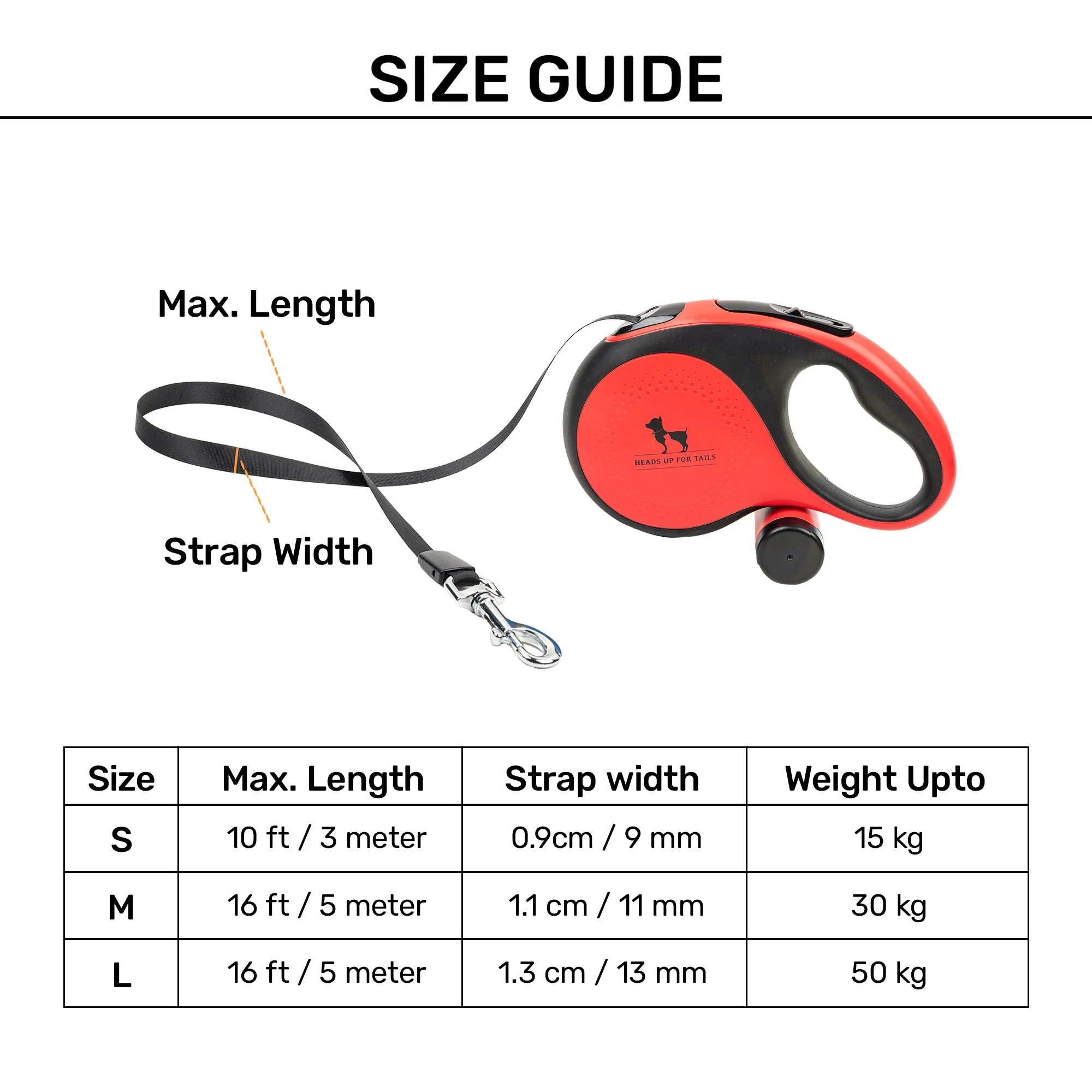 HUFT Retractable Leash With Poop Bag Dispenser for Dogs (Red) - Image 13