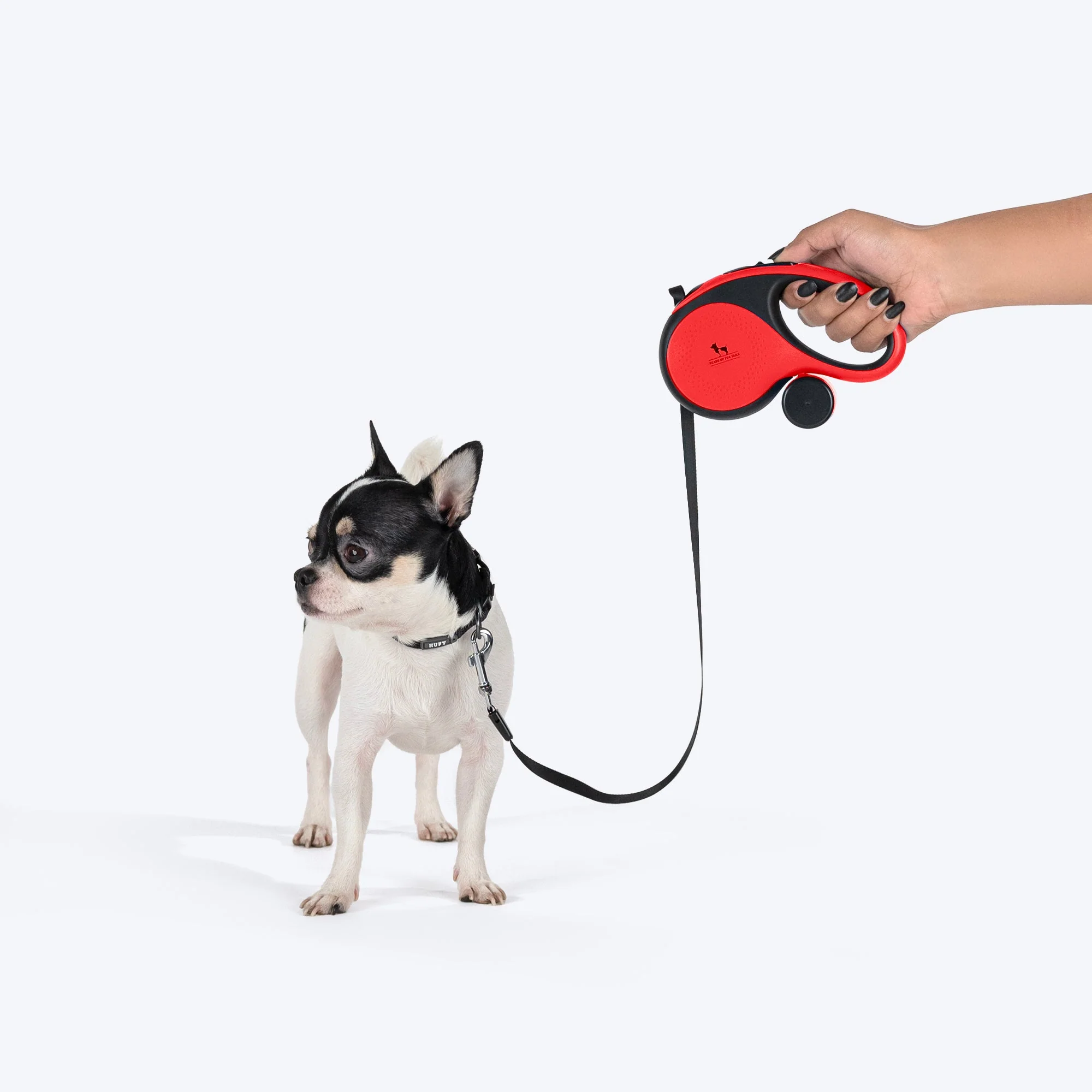 HUFT Retractable Leash With Poop Bag Dispenser for Dogs (Red) - Image 2