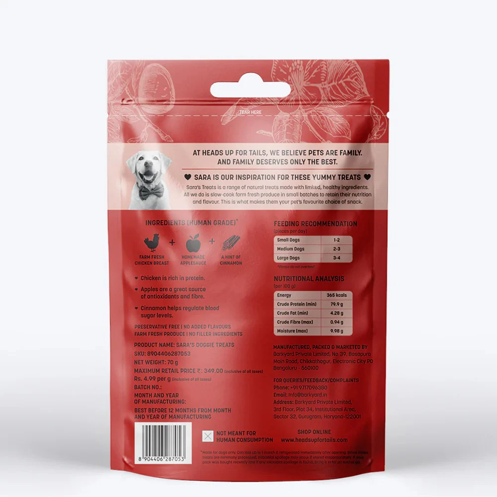 HUFT Sara's Doggie Chicken Jerky with Applesauce Dog Treats - Image 4