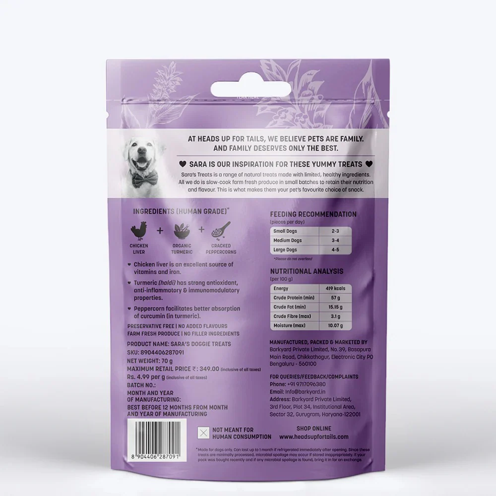 HUFT Sara's Doggie Chicken Liver With Turmeric Dog Treats - Image 4