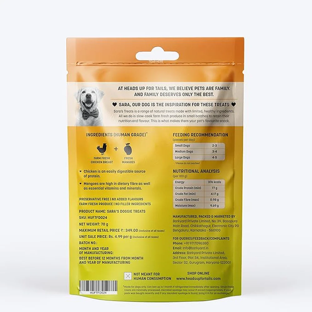 HUFT Sara's Doggie Mango Chicken Jerky Dog Treats - Image 5