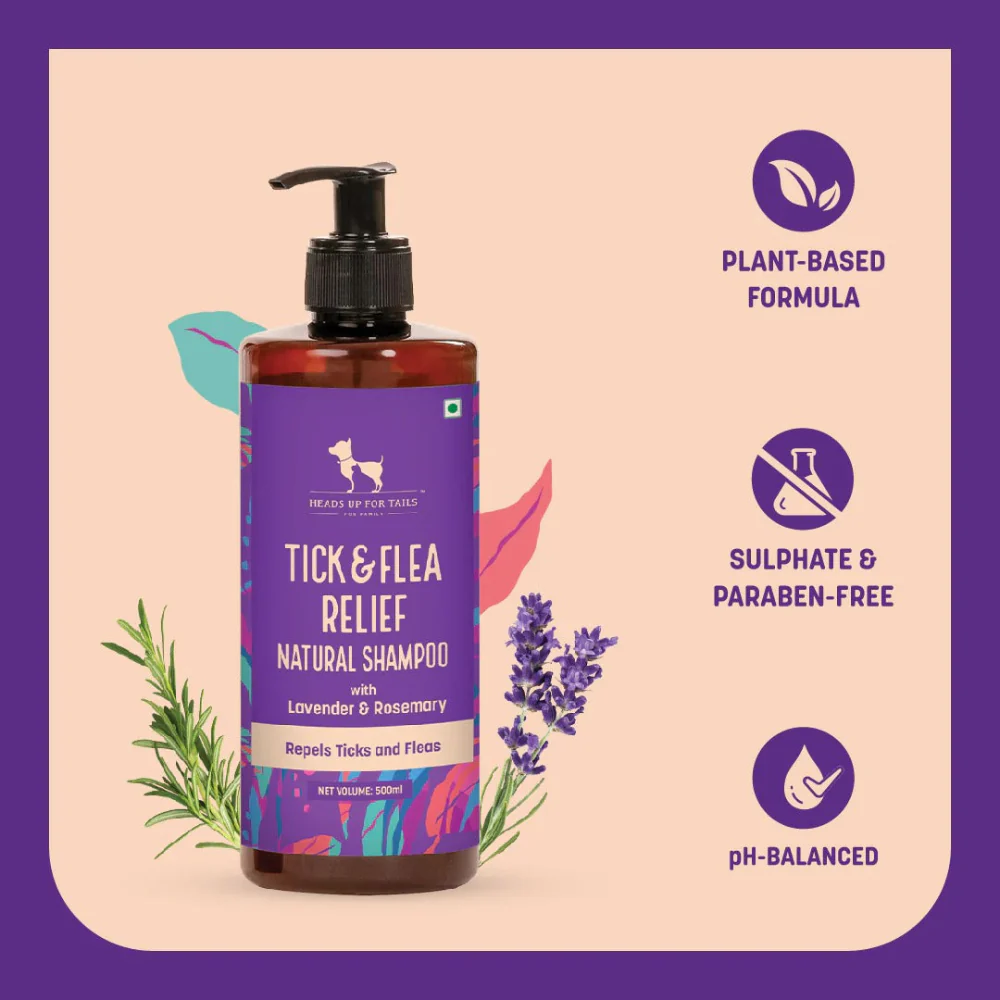 HUFT Sara's Natural Lavender & Rosemary Flea & Tick Relief Shampoo for Dogs - Image 2