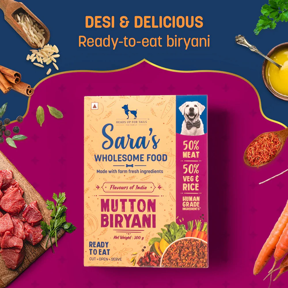 HUFT Sara's Wholesome Flavours Of India Chicken and Mutton Biryani Dog Wet Food Combo - Image 14