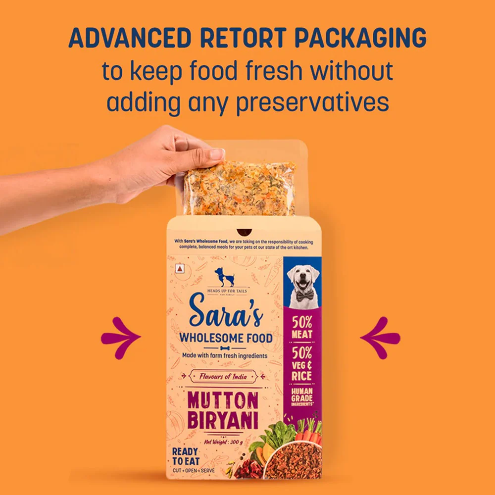 HUFT Sara's Wholesome Flavours Of India Chicken and Mutton Biryani Dog Wet Food Combo - Image 15