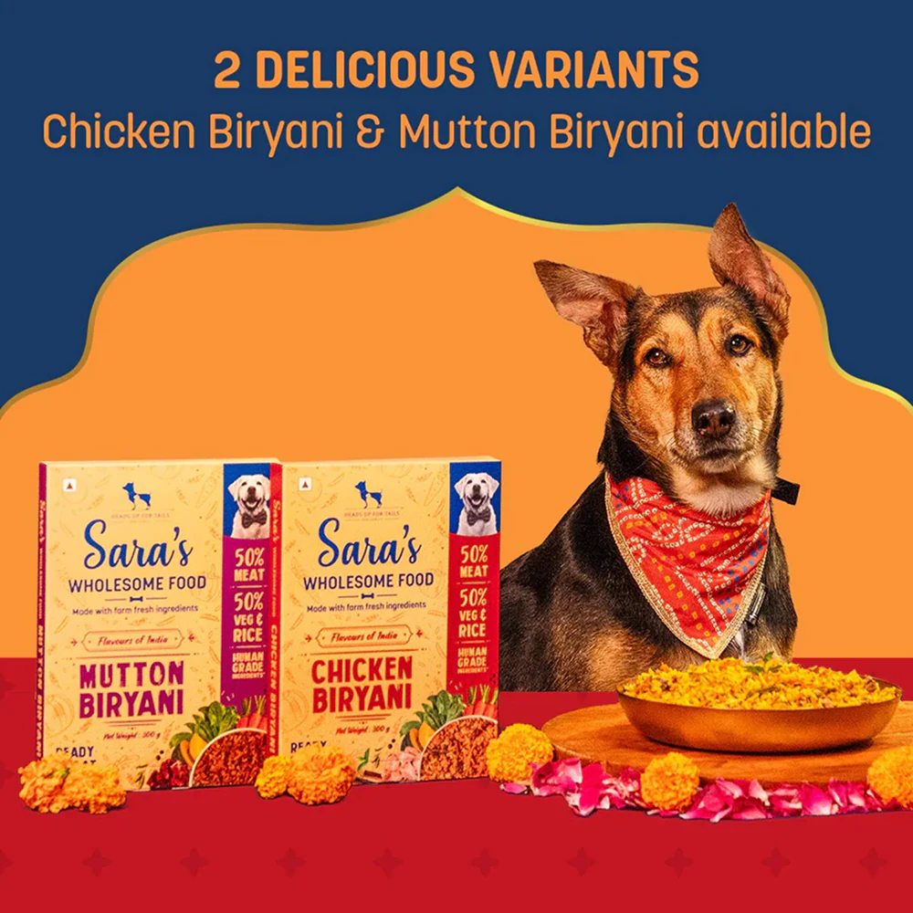 HUFT Sara's Wholesome Flavours Of India Chicken and Mutton Biryani Dog Wet Food Combo - Image 3