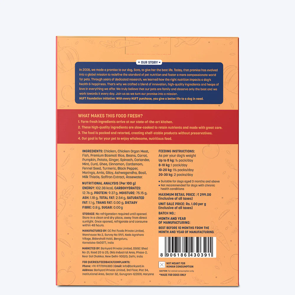 HUFT Sara's Wholesome Flavours Of India Chicken and Mutton Biryani Dog Wet Food Combo - Image 6