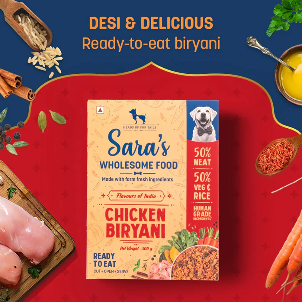 HUFT Sara's Wholesome Flavours Of India Chicken and Mutton Biryani Dog Wet Food Combo - Image 9