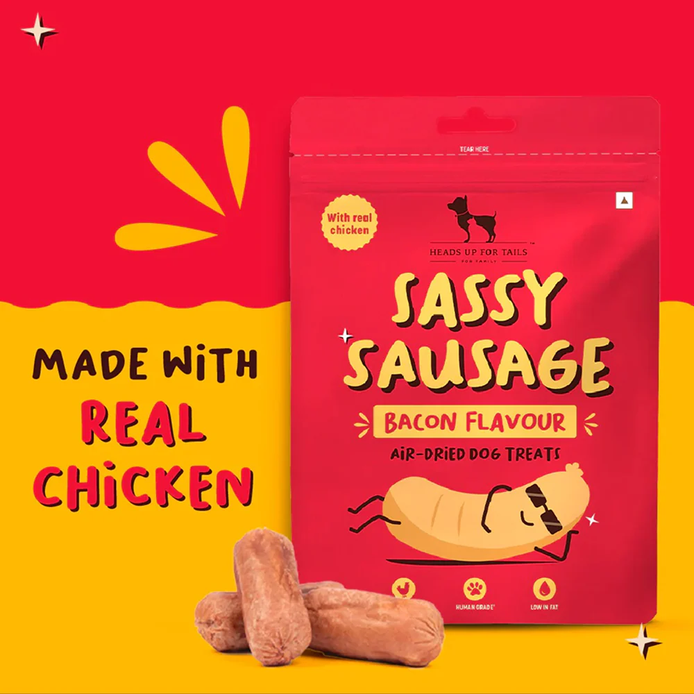 HUFT Sassy Sausage Bacon with Real Chicken Air Dried Treats for Dogs - Image 3