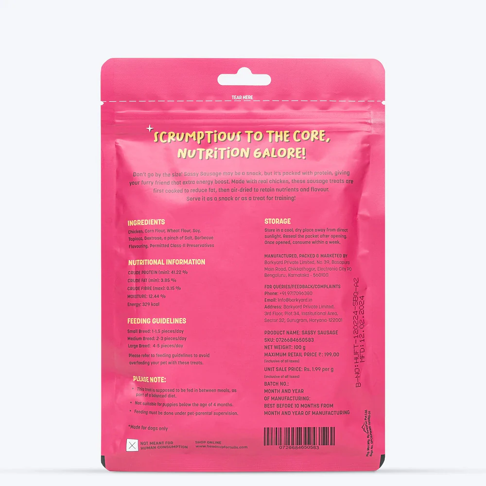 HUFT Sassy Sausage BBQ with Real Chicken Air Dried Treats for Dogs - Image 6