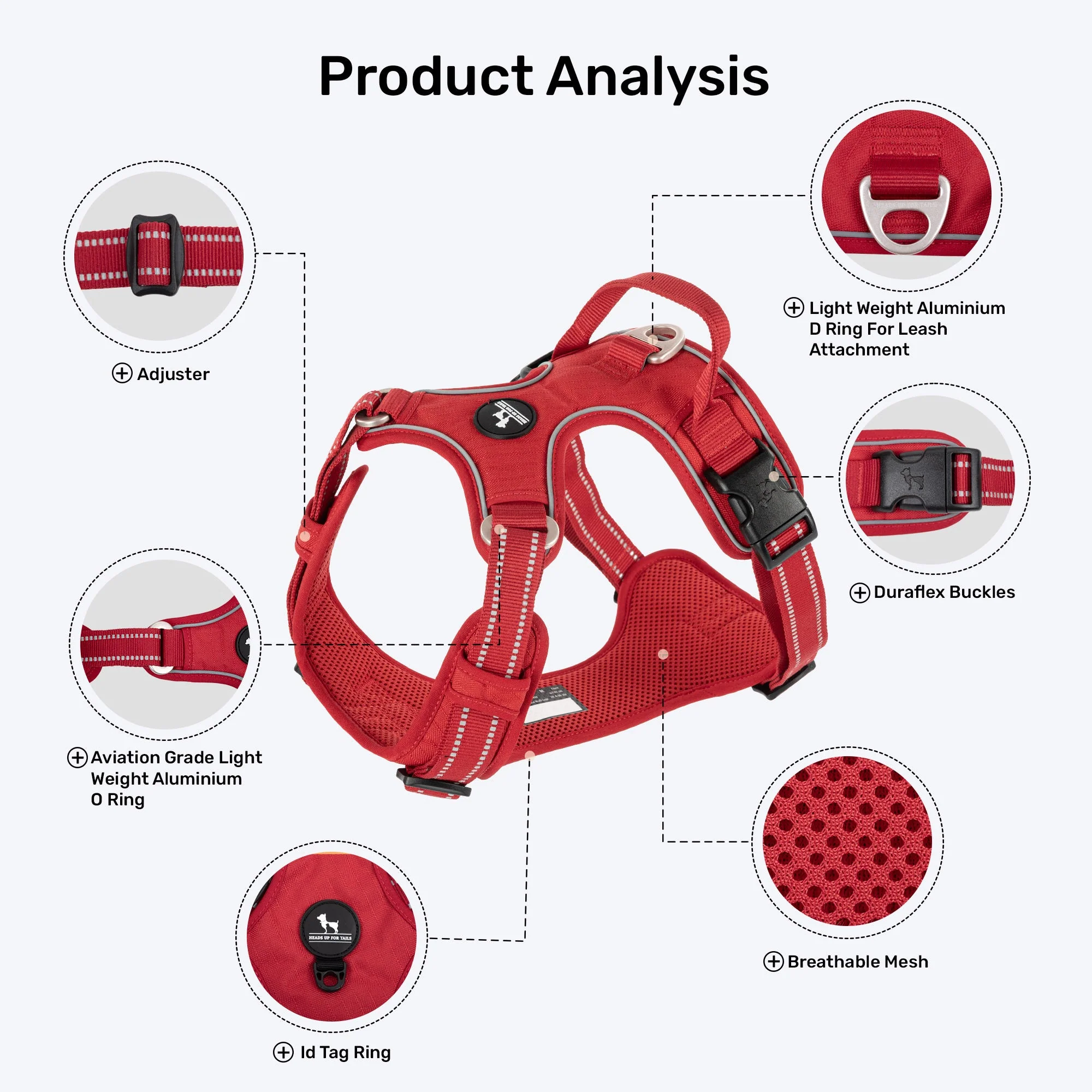 HUFT Xplorers Harness for Dogs (Red) - Image 5