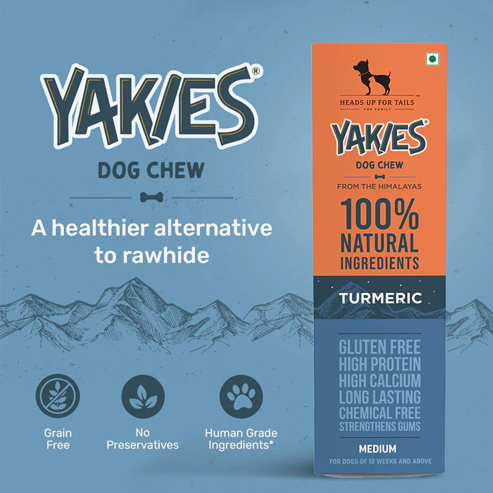 HUFT Yakies 100% Natural and Vegetarian Turmeric Gluten Free Chew Bone for Dogs - Image 2