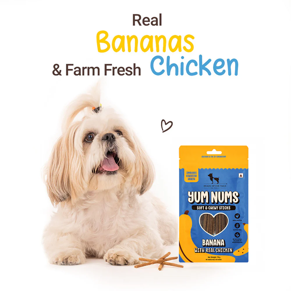 HUFT Yum Nums Banana with Real Chicken Soft & Chewy Sticks Dog Treats - Image 4