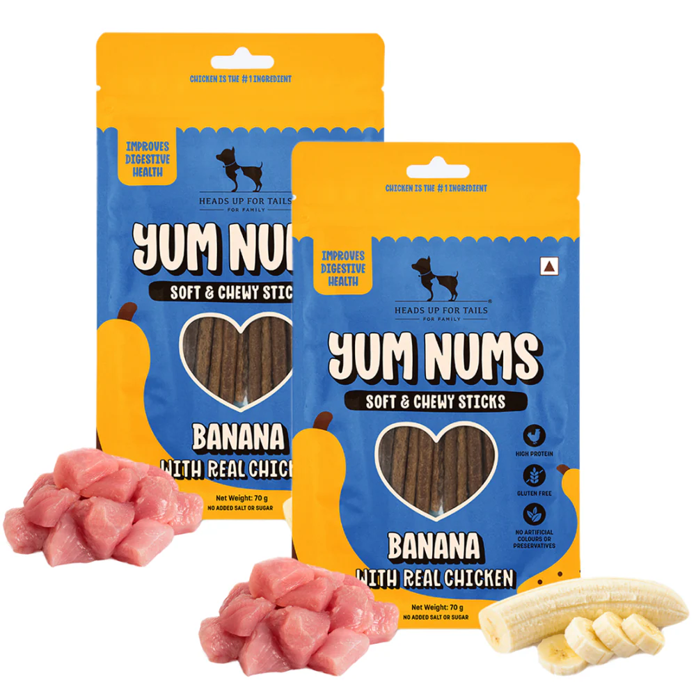 HUFT Yum Nums Banana with Real Chicken Soft & Chewy Sticks Dog Treats - Image 6