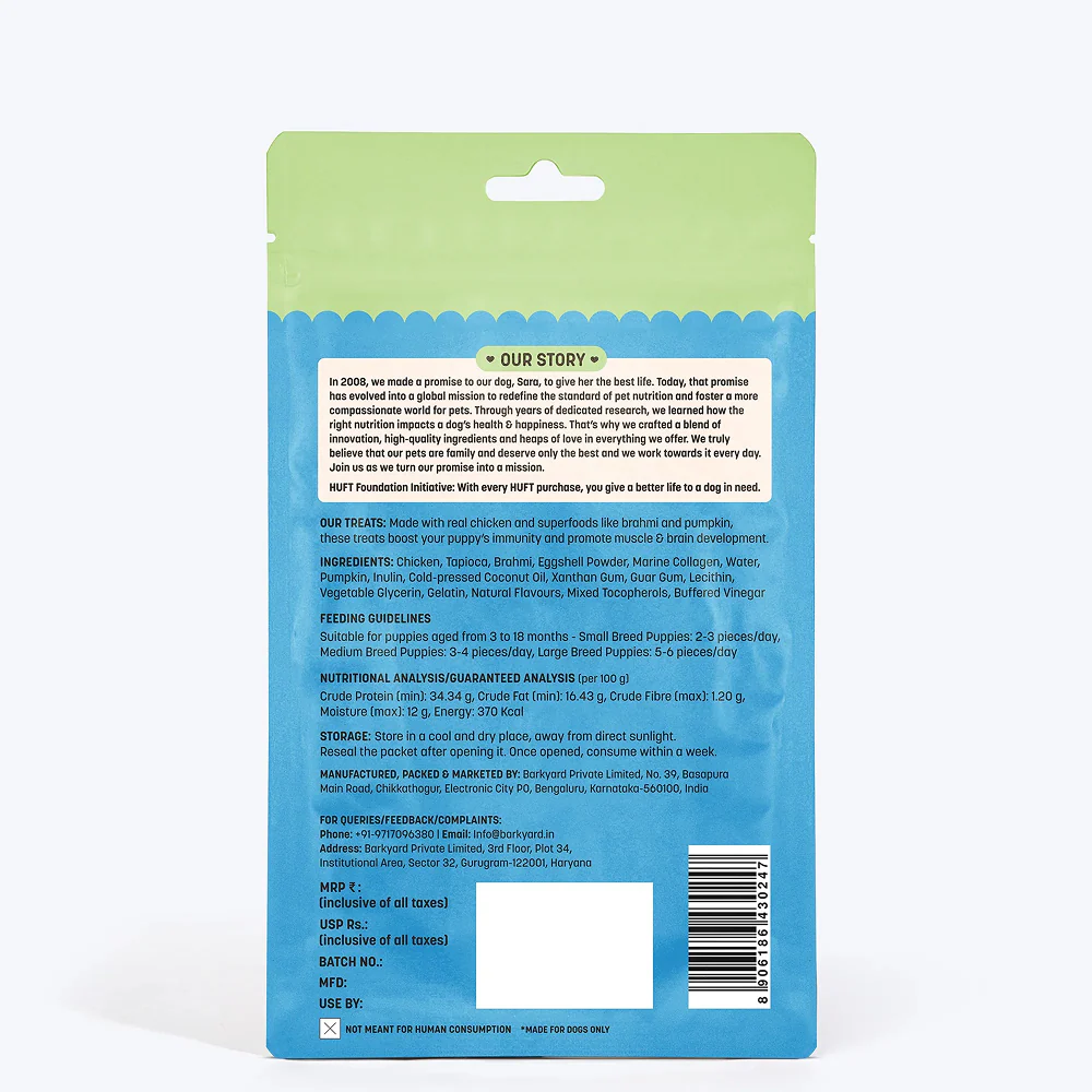 HUFT Yum Nums Chicken Brahmi and Marine Collagen Grain Free Soft Treats for Puppys - Image 7
