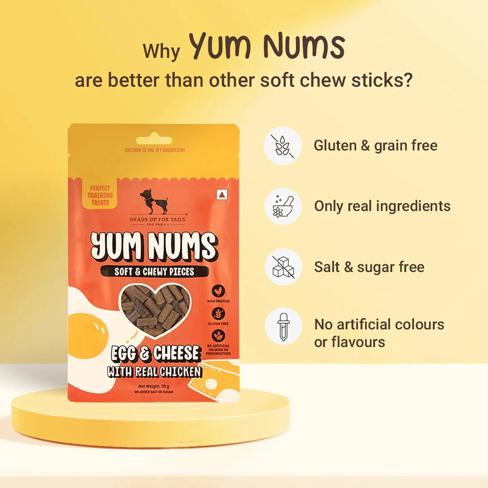 HUFT Yum Nums Egg and Cheese Soft Grain Free Sticks Treat for Dogs - Image 2