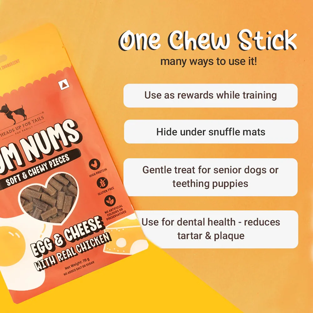 HUFT Yum Nums Egg and Cheese Soft Grain Free Sticks Treat for Dogs - Image 3