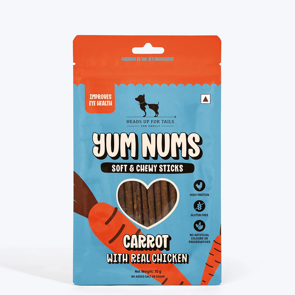 HUFT Yum Nums Grain Free Carrot with Real Chicken Soft & Chewy Sticks Dog Treats - Image 7