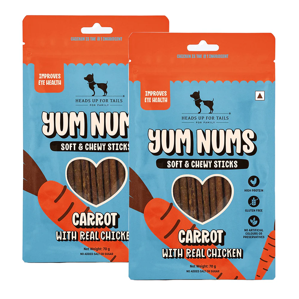 HUFT Yum Nums Grain Free Carrot with Real Chicken Soft & Chewy Sticks Dog Treats - Image 8
