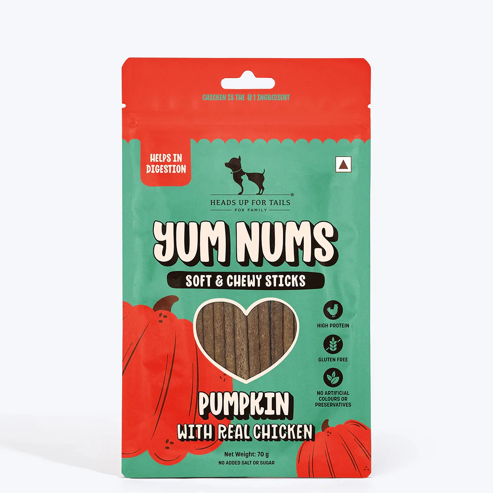 HUFT Yum Nums Pumpkin with Real Chicken Soft and Chewy Grain Free Sticks Treat for Dogs - Image 7