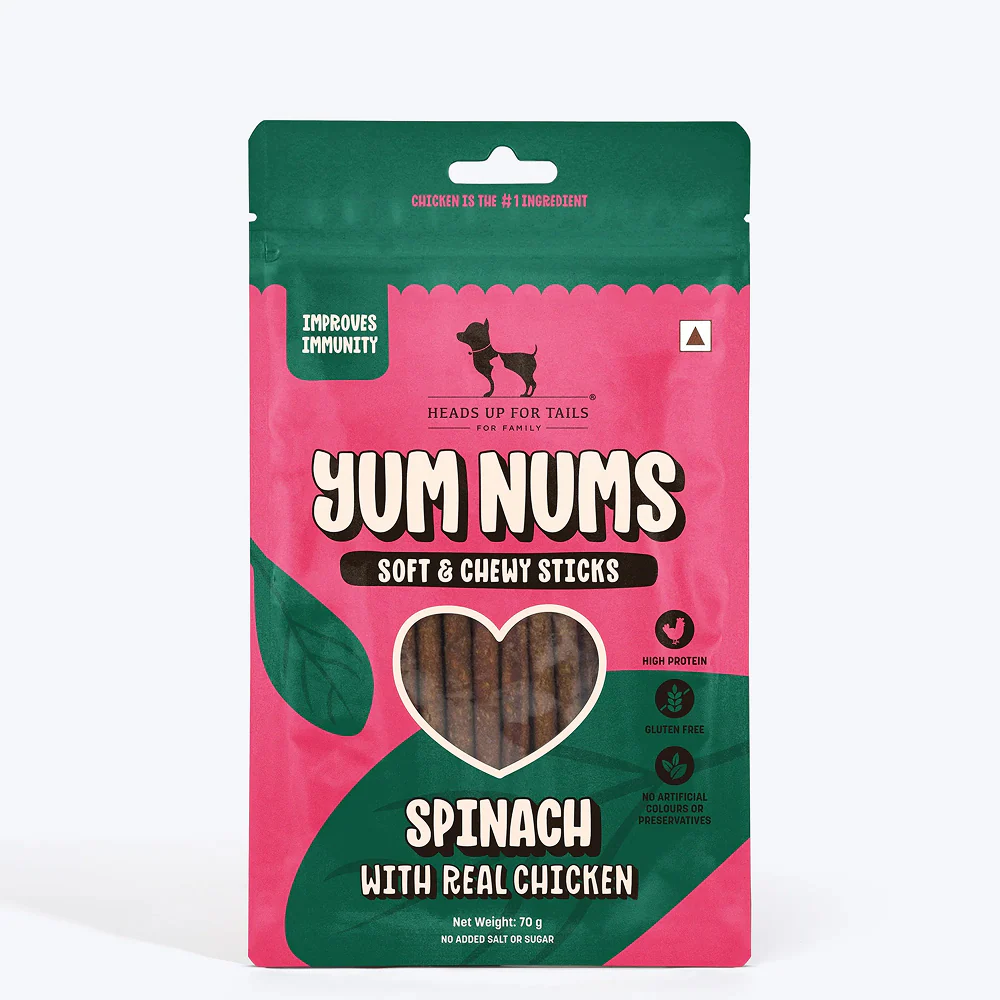 HUFT Yum Nums Soft and Chewy Spinach with Real Chicken Grain Free Stick Treats for Dogs - Image 7