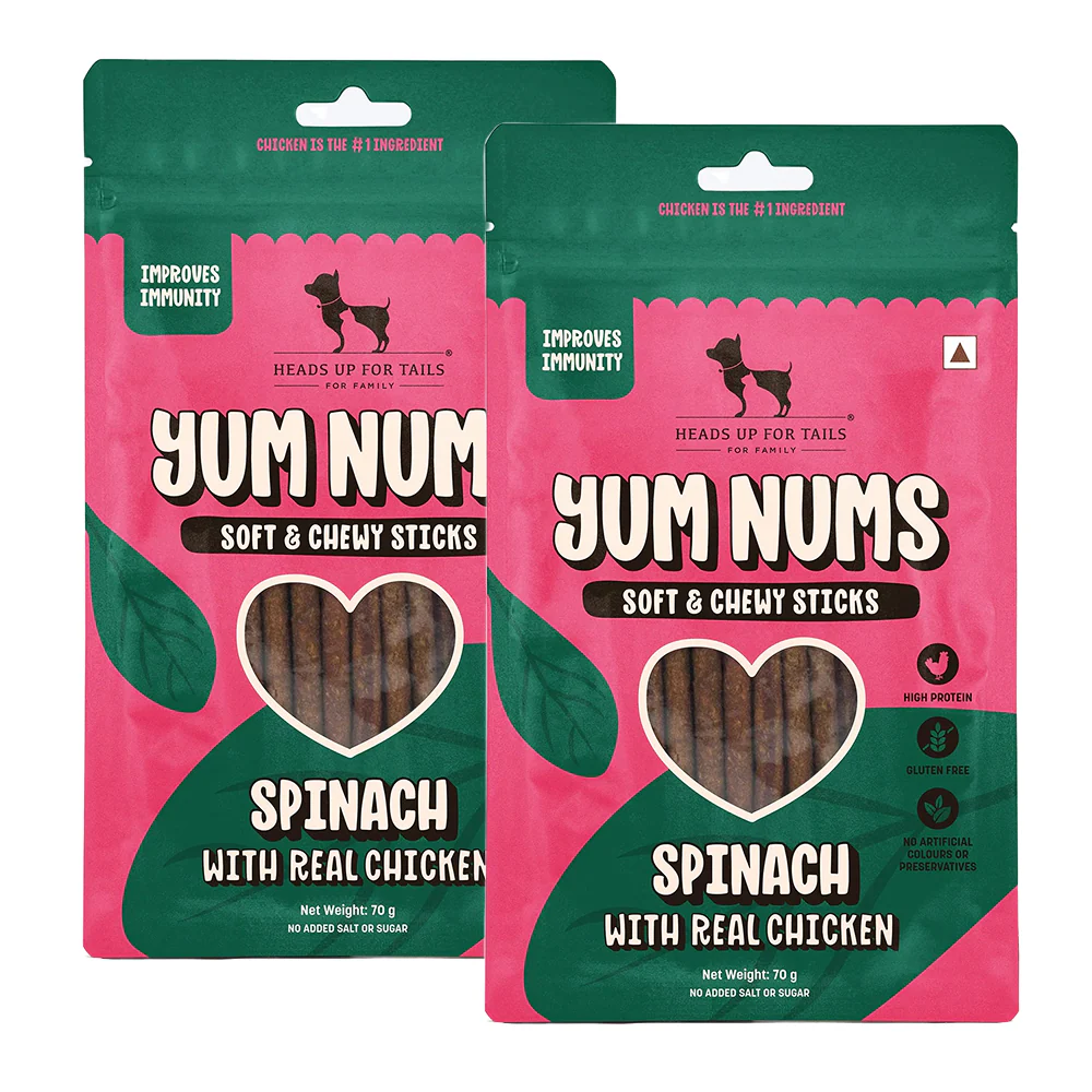 HUFT Yum Nums Soft and Chewy Spinach with Real Chicken Grain Free Stick Treats for Dogs - Image 8